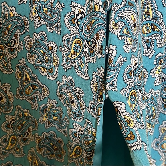 J.Crew Paisley Puff Sleeve Button Front Long Dress 6 Girly Boho Prairie Romantic - Picture 5 of 8